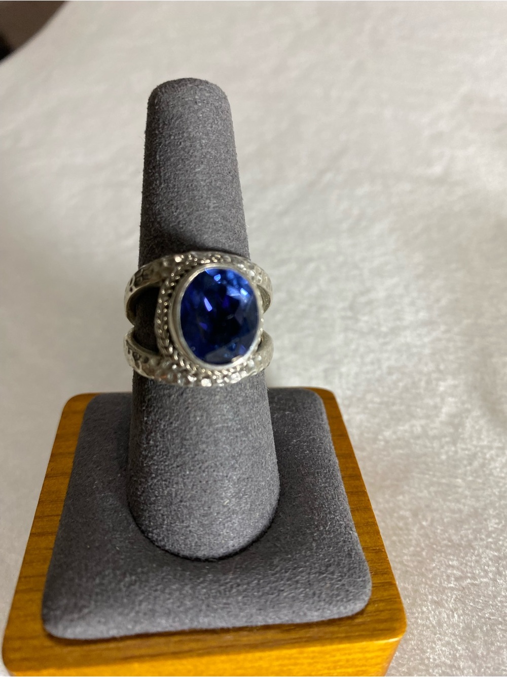 Sarda SilverRing with Deep Blue Mystic. Topaz Stone